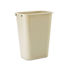 Rubbermaid Deskside Plastic Wastebasket, 10.25 gal, Plastic, Beige