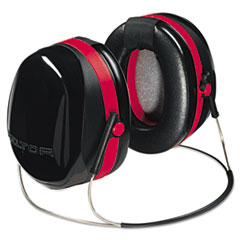 3M E-A-R Peltor OPTIME 105 Behind-The-Head Earmuffs, 29 dB NRR, Red/Black