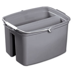 Rubbermaid Double Utility Pail, 17 qt, Plastic, Gray