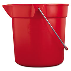 Rubbermaid BRUTE Round Utility Pail, 10 qt, Plastic, Red, 10.5