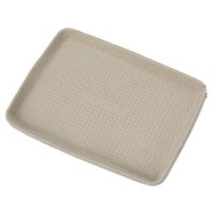 Huhtamaki StrongHolder Molded Fiber Food Trays, 1-Compartment, 9 x 12 x 1, Beige, Paper, 250/Carton