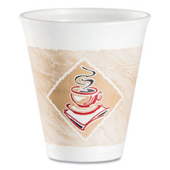 Dart Cafe G Foam Hot/cold Cups, 12 Oz, Brown/red/white, 1,000/carton