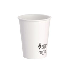 Dart Thermoguard Insulated Paper Hot Cups, 8 oz, White Sustainable Forest Print, 40/Pack