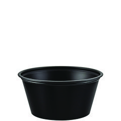 Dart Polystyrene Portion Cups, 3.25 oz, Black, 250/Bag, 10 Bags/Carton