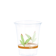 Dart Bare Eco-Forward Rpet Cold Cups, 12 Oz To 14 Oz, Leaf Design, Clear, Squat, 50/pack