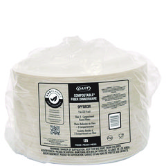 Dart Compostable Fiber Dinnerware, ProPlanet Seal, 3-Compartment Plate, 9