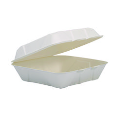 Dart Compostable Fiber Hinged Trays, ProPlanet Seal, 8.98 x 9.35 x 2.17, Ivory, Molded Fiber, 200/Carton