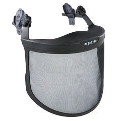 Ergodyne Corporation Skullerz 8989 Mesh Face Shield with Adapter for Hard Hat and Safety Helmet, Gray, Ships in 1-3 Business Days