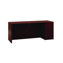 Hon Company 10500 Series Full-Height Right Pedestal Credenza, 72w X 24d X 29.5h, Mahogany