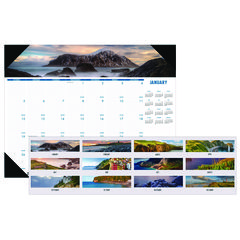 House Of Doolittle Earthscapes Recycled Monthly Desk Pad Calendar, Coastlines Photos, 18.5 x 13, Black Binding/Corners,12-Month (Jan-Dec): 2024
