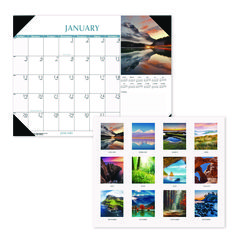 House Of Doolittle Earthscapes Scenic Desk Pad Calendar, Scenic Photos, 22 x 17, White Sheets, Black Binding/Corners,12-Month (Jan-Dec): 2024