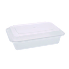Pactiv Evergreen Corporation Newspring VERSAtainer Microwavable Containers, 8.8 x 6 x 2.5, White/Clear, Base/Lid Combo, 150/Carton