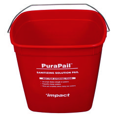 Impact Products Purapail Sanitizing Bucket, 6 Qt, Polyethylene, Red