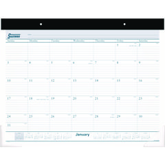 At-A-Glance Desk Pad, 21.75 x 17, White Sheets, Black Binding, Clear Corners, 12-Month (Jan to Dec): 2024