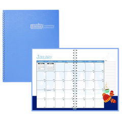 House Of Doolittle Seasonal Monthly Planner, Illustrated Seasons Artwork, 10 x 7, Light Blue Cover, 12-Month (Jan to Dec): 2024