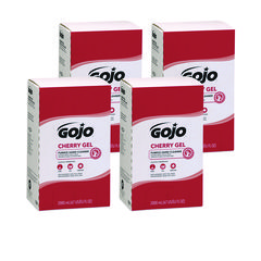 Go-Jo Cherry Gel Pumice Hand Cleaner, Cherry Scent, 2,000 Ml Refill, 4/carton