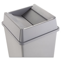 Rubbermaid Untouchable Square Swing Top Lid, Plastic, 20.13w X 20.13d X 6.25h, Gray