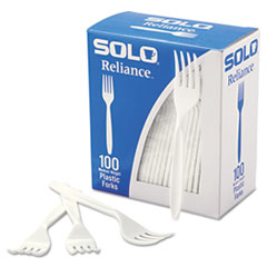 Dart Reliance Mediumweight Cutlery, Fork, White, 100/Box, 1,000/Carton