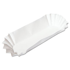 Hoffmaster Fluted Hot Dog Trays, 6 x 2 x 2, White, Paper, 500/Sleeve, 6 Sleeves/Carton