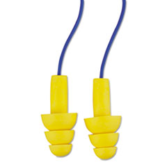 3M E-A-R UltraFit Reusable Earplugs, Corded, 25 dB NRR, Blue/Yellow, 200 Pairs