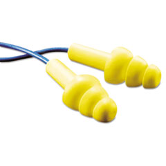 3M E-A-R UltraFit Metal-Detectable Reusable Earplugs, Corded, 25dB NRR, Blue/Yellow, 100 Pairs