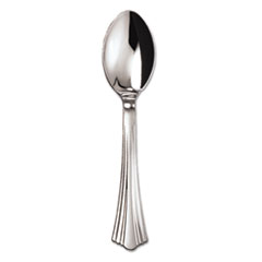 WNA, Inc. Heavyweight Plastic Spoons, Silver, 6 1/4
