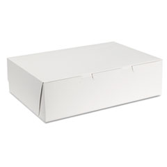 Southern Champion Tray White One-Piece Non-Window Bakery Boxes, 1/4-Sheet Cake Box, 14 x 10 x 4, White, Paper, 100/Carton