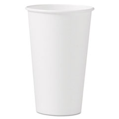 Dart Single-Sided Poly Paper Hot  Cups, 16 oz, White, 50 Sleeve, 20 Sleeves/Carton
