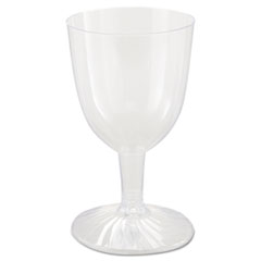 WNA, Inc. Comet Plastic Wine Glasses, 6 Oz, Clear, Two-Piece Construction, 25 Pack, 20/packs/carton
