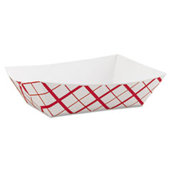 Southern Champion Tray Paper Food Baskets, 3 lb Capacity, 7.2 x 4.95 x 1.94, Red/White, Paper, 500/Carton