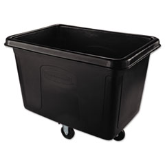Rubbermaid Cube Truck, 105 gal, 500 lb Capacity, Plastic, Black