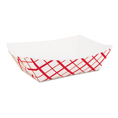 Southern Champion Tray Paper Food Baskets, 2 lb Capacity, Red/White, Paper, 1,000/Carton