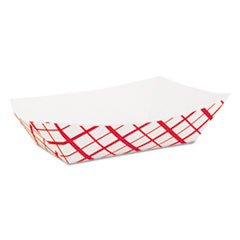 Southern Champion Tray Paper Food Baskets, 2.5 lb Capacity, Red/White, Paper, 500/Carton