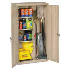 Tennsco Janitorial Cabinet, 36w X 18d X 64h, Putty