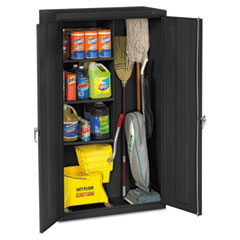 Tennsco Janitorial Cabinet, 36w X 18d X 64h, Black
