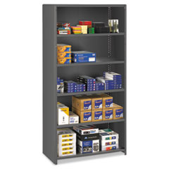 Tennsco Closed Commercial Steel Shelving, Six-Shelf, 36w x 18d x 75h, Medium Gray