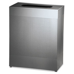 Rubbermaid Designer Line Silhouettes Waste Receptacle, 22.5 gal, Steel, Silver Metallic