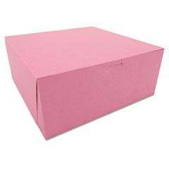 Southern Champion Tray Pink One-Piece Non-Window Bakery Box, 12 x 12 x 5, Pink, Paper, 100/Carton