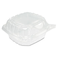 Dart ClearSeal Hinged-Lid Plastic Containers, Sandwich Container, 13.8 oz, 5.4 x 5.3 x 2.6, Clear, Plastic, 500/Carton