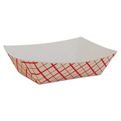 Southern Champion Tray Paper Food Baskets, 0.5 lb Capacity, 4.58 x 3.2 x 1.25, Red/White, Paper, 1,000/Carton