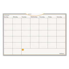 At-A-Glance Wallmates Self-Adhesive Dry Erase Monthly Planning Surfaces, 18 X 12, White/gray/orange Sheets, Undated