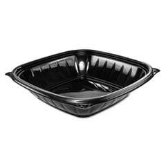Dart PresentaBowls Pro Black Square Bowls, 32 oz, 8.5 x 8.5 x 2, Plastic, 63/Bag, 4 Bags/Carton