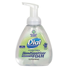 Dial Professional Antibacterial Foam Hand Sanitizer, 15.2 Oz Pump Bottle, Fragrance-Free