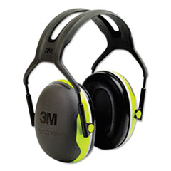 3M PELTOR X Series Earmuffs, Model X4A, 27 dB NRR, Black/Chartreuse