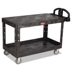 Rubbermaid Heavy-Duty Utility Cart with Flat Shelves, Plastic, 2 Shelves, 500 lb Capacity, 25.25