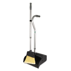 Unger Telescopic Ergo Dust Pan With Broom, 12w X 45h, Metal, Gray/silver