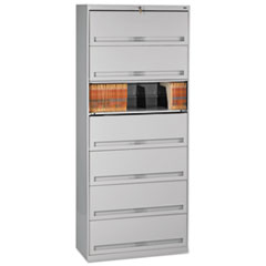 Tennsco Fixed Shelf Enclosed-Format Lateral File For End-Tab Folders, 7 Legal/letter File Shelves, Light Gray, 36