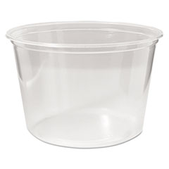 Fabri-Kal Microwavable Deli Containers, 16 oz, 4.6  Diameter x 3 h, Clear, Plastic, 500/Carton