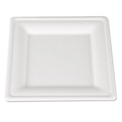 Southern Champion Tray Champware Molded Fiber Tableware, Square, 8 X 8, White, 125/pack, 4 Packs/carton