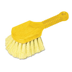 Rubbermaid Long Handle Scrub, Yellow Synthetic Bristles, 8
